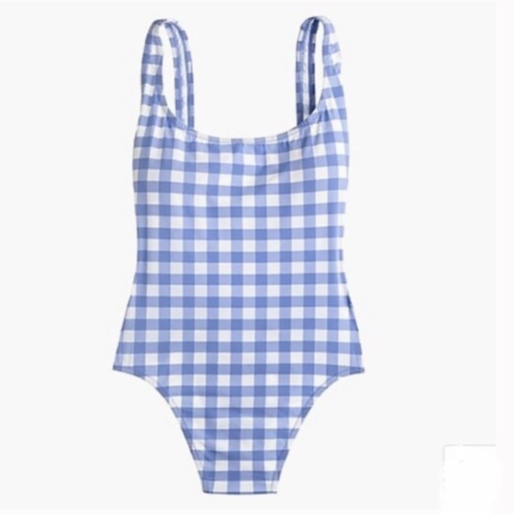 JCrew Scoopback One-Piece Gingham Swimsuit